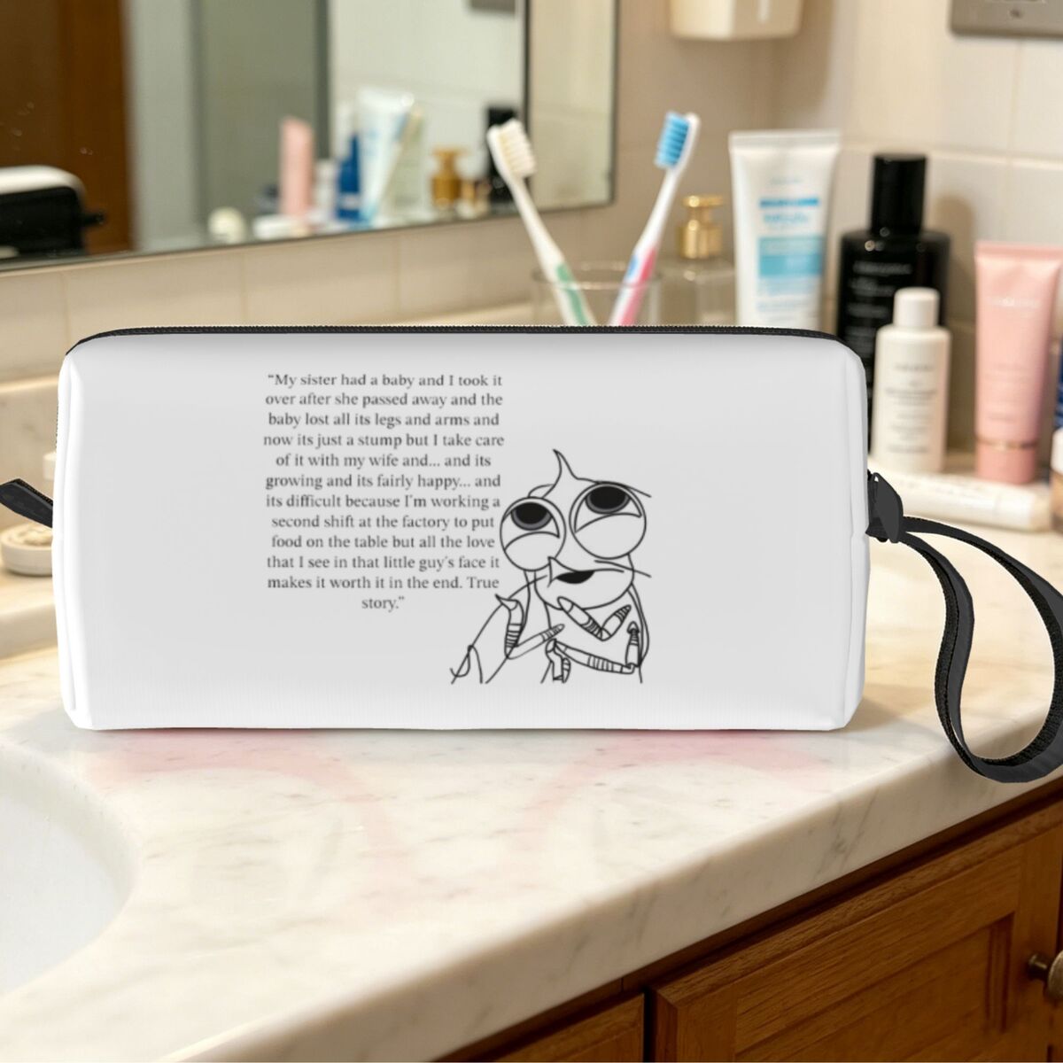 Makeup Is Beauty Quotes - Kosmetyczka Shark Tales Shrimp Quote, organizer