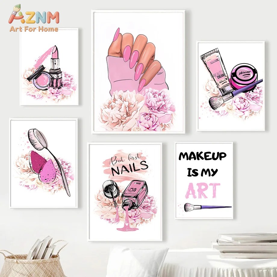 AZNM Różowe Paznokcie Makijaż  – Makeup Is Beauty Quotes recenzja i cena