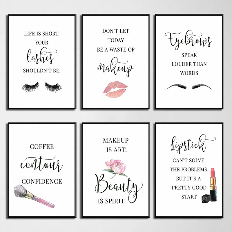 Plakat z cytatami o makijażu,  – Makeup Is Beauty Quotes recenzja i cena
