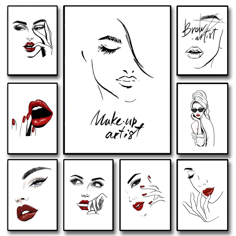 Plakat z makijażem w stylu fas – Makeup Is Beauty Quotes recenzja i cena